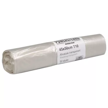 Afvalzak HDPE 45×50 cm transparant T10 (2500 stuks)