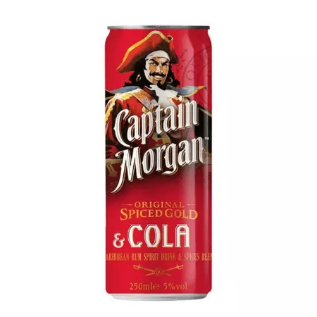 Captain Morgan & cola blik
