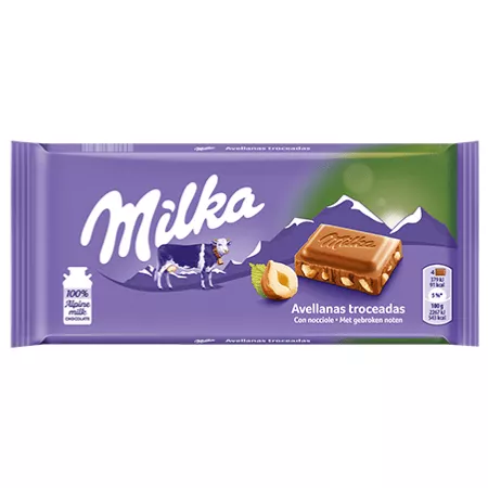 Milka gebroken noot flowpack (22x 100gr)