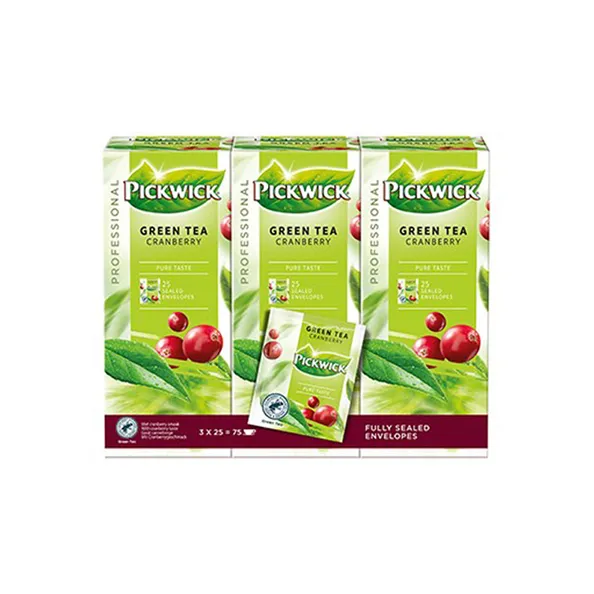 Pickwick Professional Groene Thee Cranberry (75x 2gr) (1) Pickwick Professional Groene Thee Cranberry