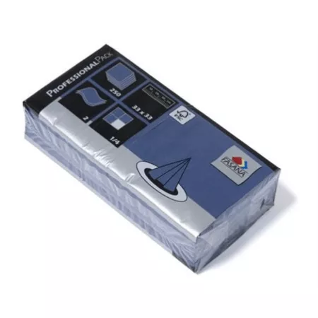 Servet 2 laags blauw 14 vouw 33 cm (250 stuks)