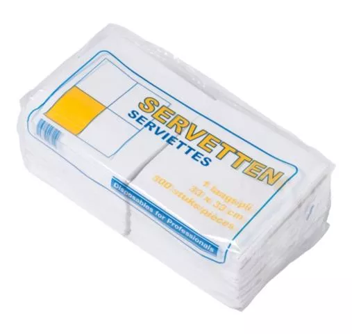 Servet wit 33 x 33 cm (500 stuks) - Afbeelding 2