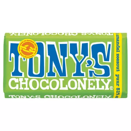 Tony's Chocolonely Reep Pure Chocolade Amandel & Zeezout (15x 180gr)
