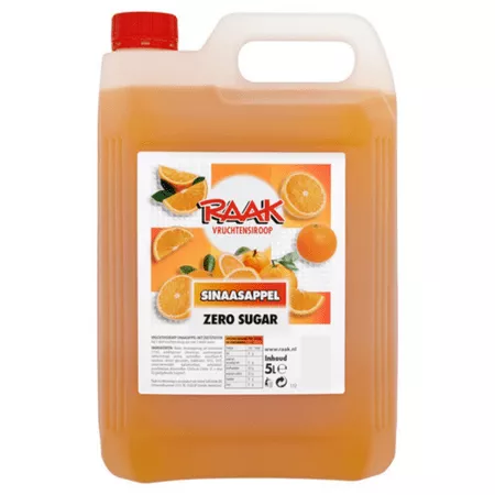 Raak vruchtensiroop zero sinaasappel (5 liter)