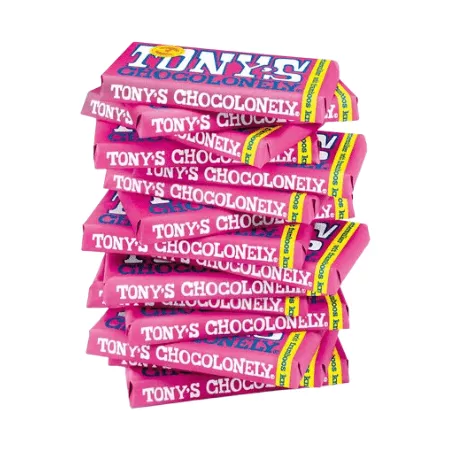 Tony's Chocolonely Reep Wit Framboos Knettersuiker (15x 180gr) - Afbeelding 2