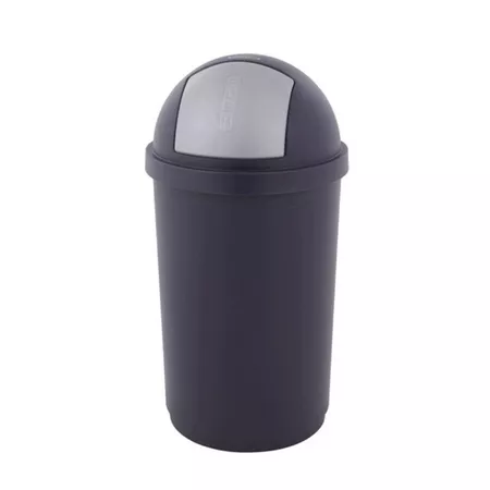 Afvalbak Met Pushdeksel Blauw/Zilver (45 liter)