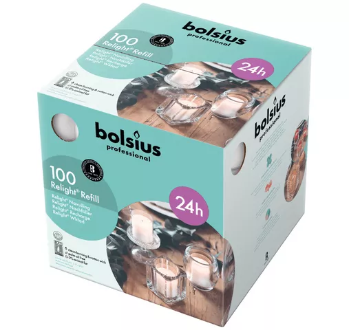 Bolsius relight navulling transparant (100 stuks)