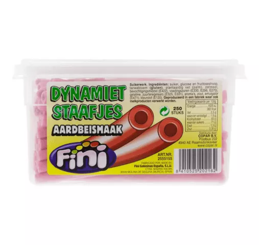 Fini Dynamietstaafjes aardbei (250 stuks) - Afbeelding 2