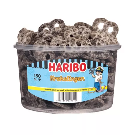 Haribo drop krakelingen (150 stuks)
