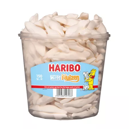 Haribo schuim witte muizen (150 stuks)