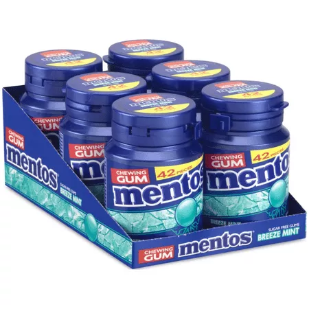 Mentos gum breezemint bottle (6x 42 stuks) (1)