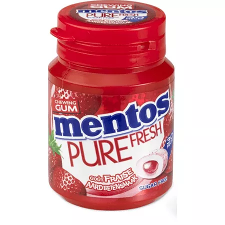 Mentos Gum Pure Fresh Aardbei (6x 30 stuks)