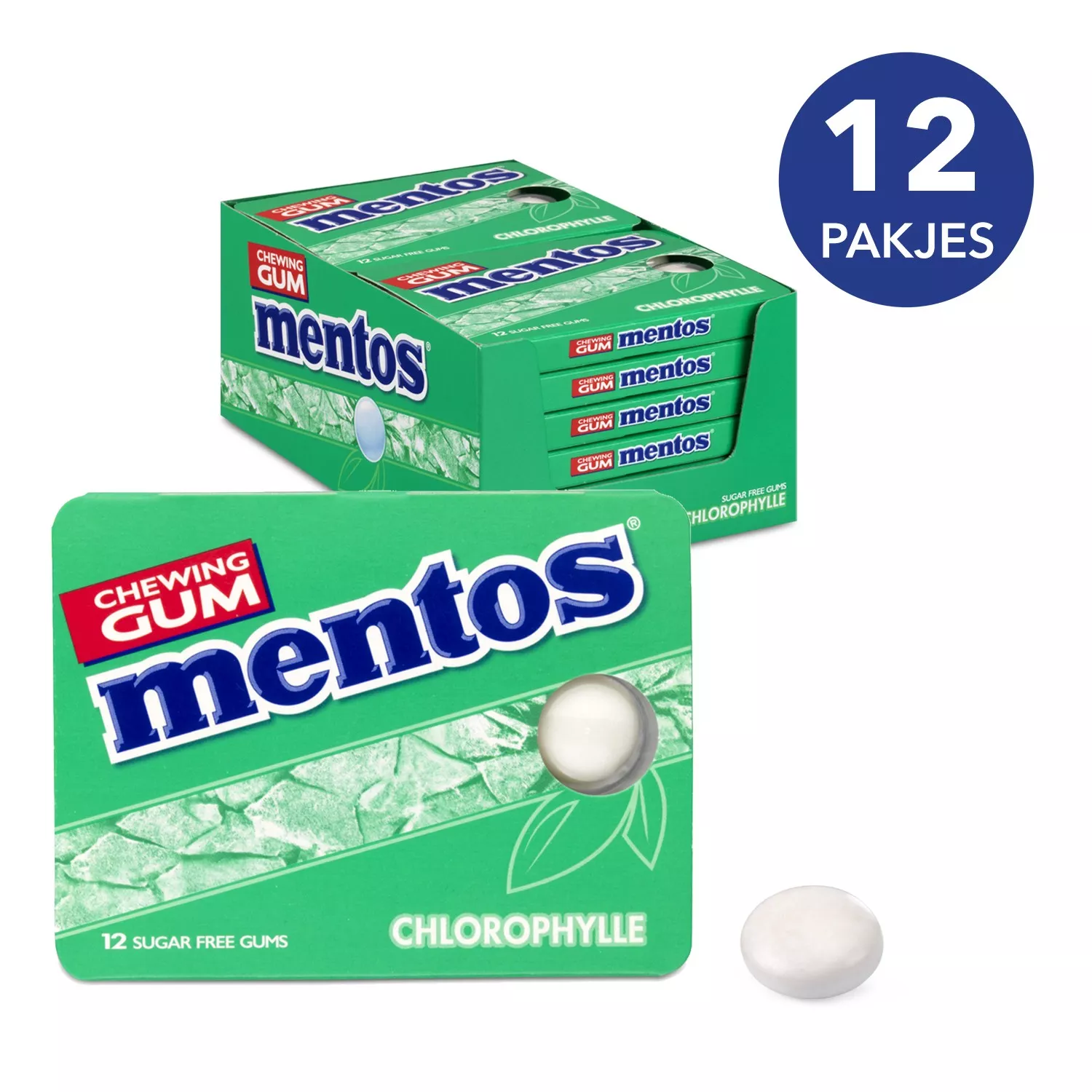 Mentos Gum Chlorophylle Blister (12 stuks)