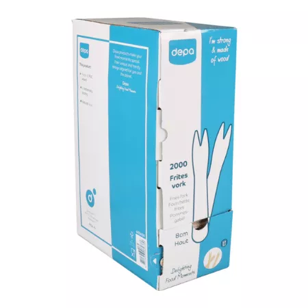 Biodore houten fritesvorkjes 80 mm (2000 stuks)