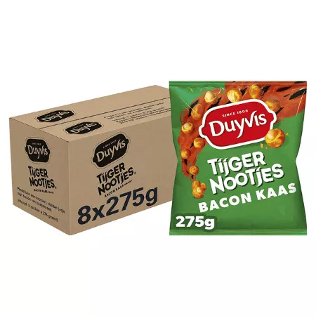Duyvis Tijgernootjes Bacon Cheese (8x 275gr) - Afbeelding 2