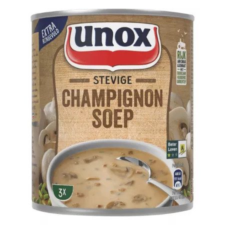 Unox stevige champignonsoep – 6 x 0,8 liter