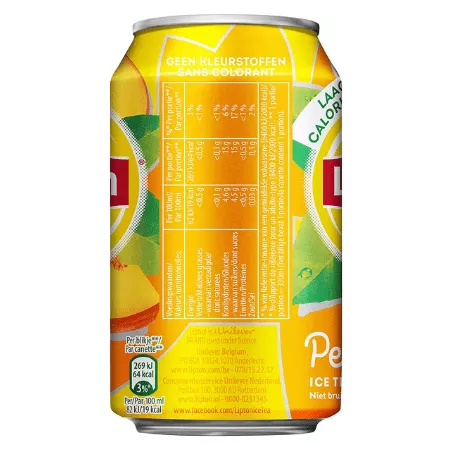 Lipton ice tea peach no bubbles blik (24x 33cl) (2)