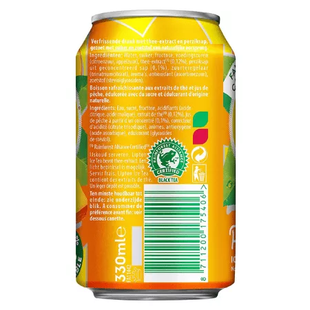 Lipton ice tea peach no bubbles blik (24x 33cl) (3)