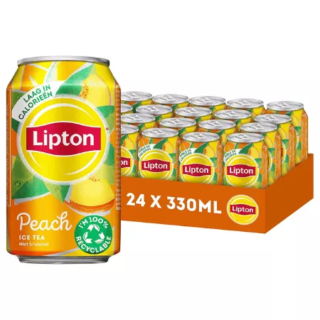 Lipton ice tea peach no bubbles blik (24x 33cl)