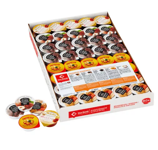 Van Oordt Assortiment Broodbeleg Cups (80 stuks) Broodbeleg Mix Van Oordt