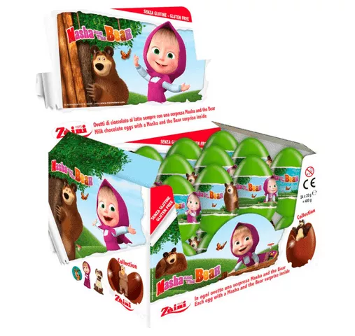 Chocolade ei masha & bear (24x 20gr) (1) Surprise Ei Chocolade Masha&Bear
