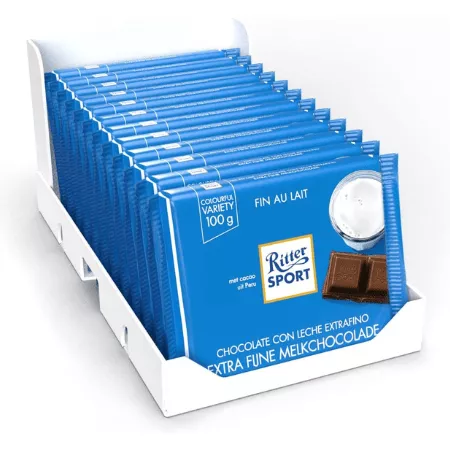 Ritter Sport extra fijne melkchocolade (12x 100gr) (1)
