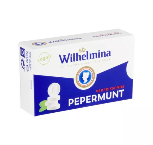 Wilhelmina pepermunt vegan staand doosje (12x 100gr)
