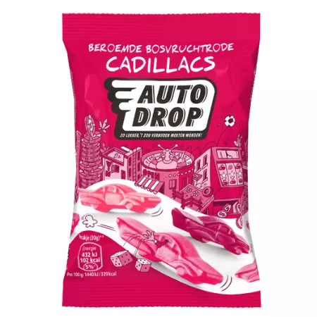 Autodrop bosvruchtrode cadillacs zakje (16x 20gr) (1)