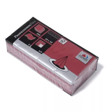 Servet bordeaux rood cellulose 2 laags 33 cm 1/4 vouw fasana (250 stuks)