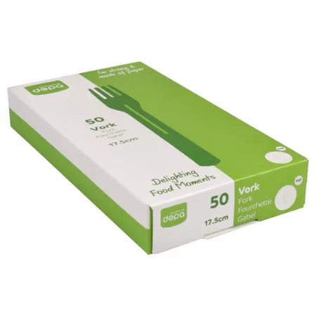 Biodore vork papier FSC 175 mm (50 stuks)