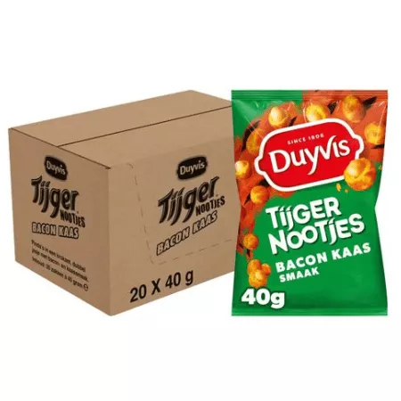 Duyvis tijgernootjes bacon kaas zakje (20x 40gr)