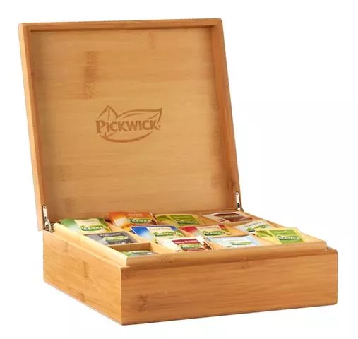 Pickwick Professional Theekist bamboe (12-vaks) (2) Pickwick Theedoos 12-vaks