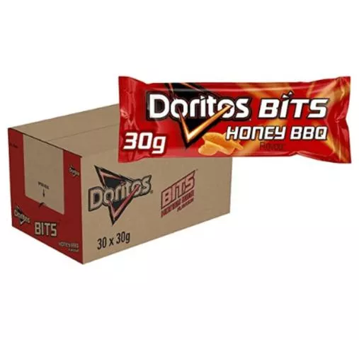 Doritos Bits Twisties Honey BBQ Rood (30x 30gr) (1) Doritos Bits Twisties Honey BBQ