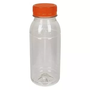 Pet Flesje 250cc + Oranje Dop (210 stuks)