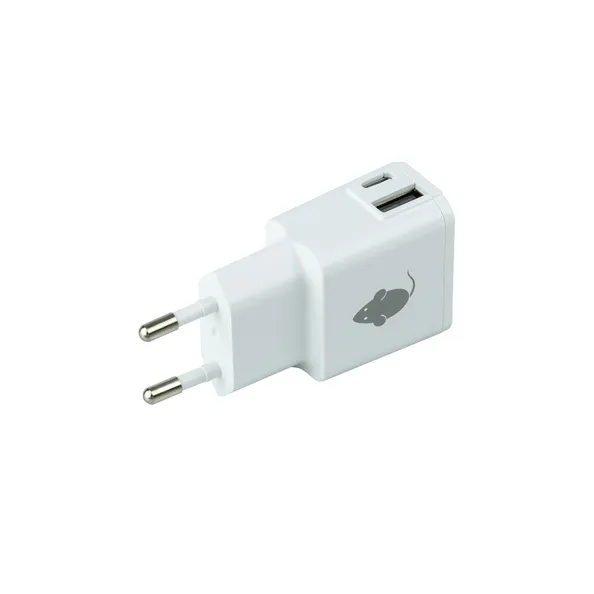 Green Mouse Lader 220v dubbel UXB & USB-C wit (5 stuks)