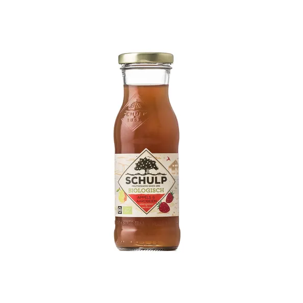 Schulp appel & aardbeiensap biologisch flesje (15x 20cl)