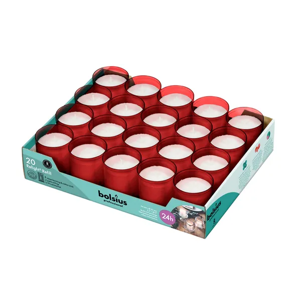 Bolsius relight refill rood (20 stuks)