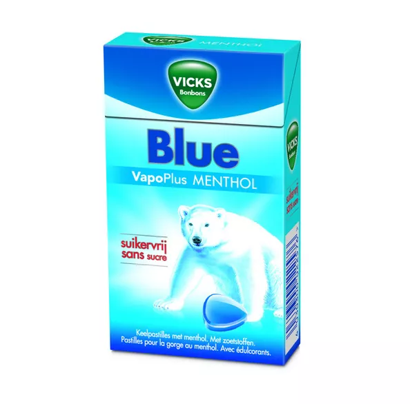 Vicks Blue Menthol Suikervrij Minibox (20x 40gr)