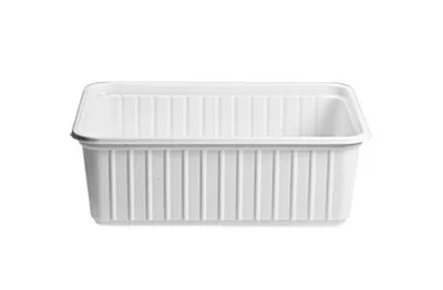 Plastic bakje vierkant 1 ltr + deksel (25 stuks)