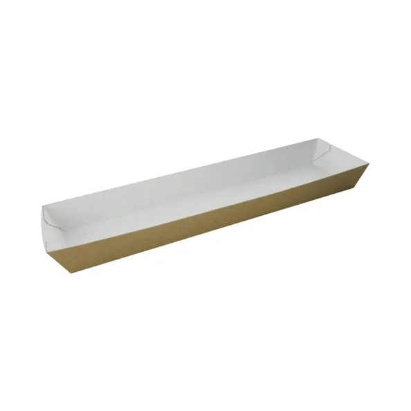 Sandwich bakje bruin karton 25x6x2.5cm (250 stuks)