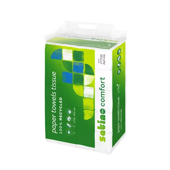Satino PT2 handdoekenpapier tiss z-vouw 2-lgs 20.6x24 cm (3750 stuks)