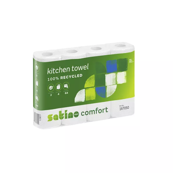 Satino comfort keukenrol 2 laags 64 vel (8x 4 rol)