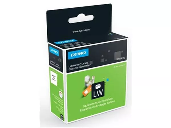 Dymo etiketten LabelWriter ft 25 x 25 mm, wit (750 stuks)