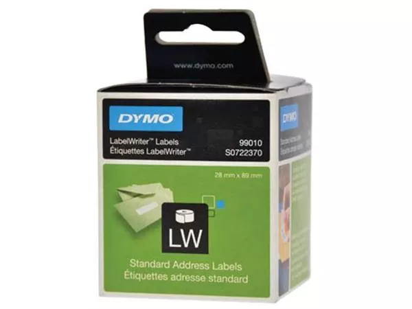 Dymo-etiketten-LabelWriter-ft-89-x-28-mm-wit-260-etiketten-c99010