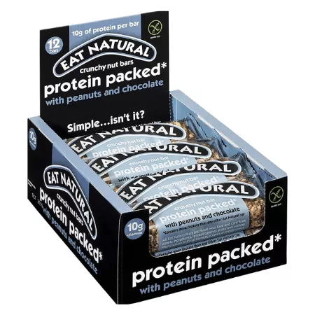 Eat Natural Protein Packed Pinda's Chocola (12x 45gr) - Afbeelding 2