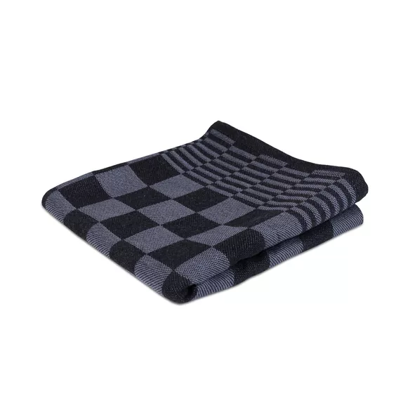 Weco Theedoek Geblokt Zwart 70x70cm (6 stuks)