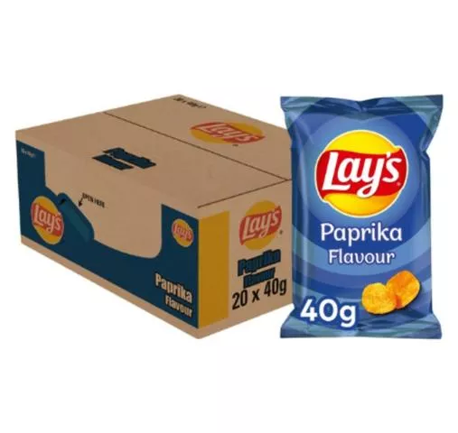 Lay's Paprika Kleine Zakjes Chips (20x 40gr) Lay's Paprika Kleine Zakjes Chips