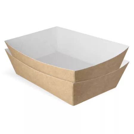 Frietbakje A50 kraft/wit BIO (400 stuks) - Afbeelding 2