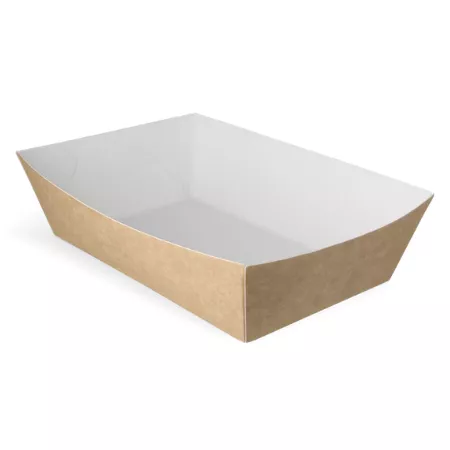 Frietbakje A50 kraft/wit BIO (400 stuks)