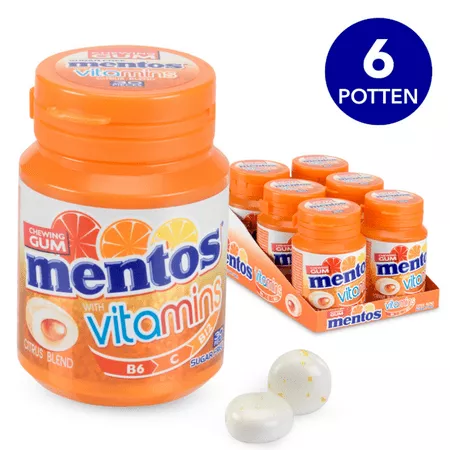 Mentos gum vitamins 60 gr (6x 30 stuks) (1)